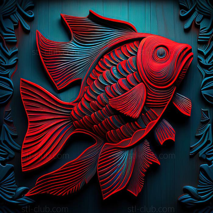 st Red neon fish